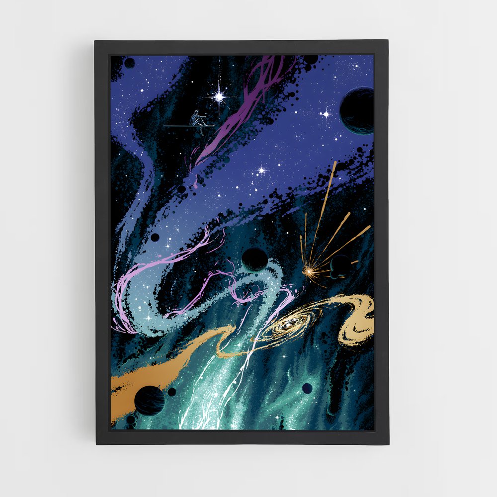 Poster Astéroïdes Cosmiques – affiche Art spatial (vue 2)